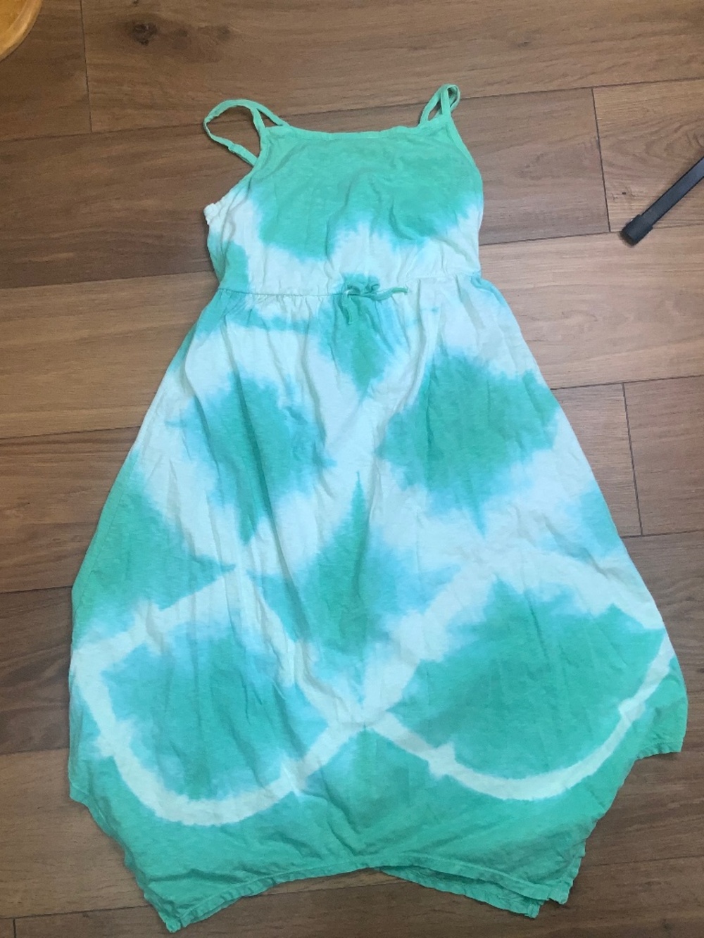 Cat & Jack Tie Dye Green White and Blue Dress with adjustable straps